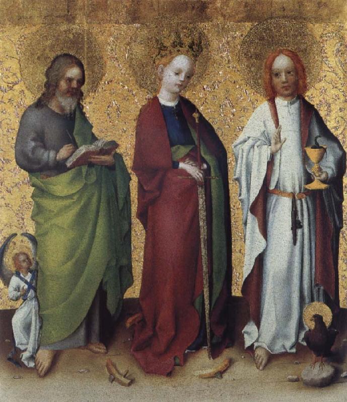 Stefan Lochner Saints Matthew,Catherine of Alexandria and John the Vangelist